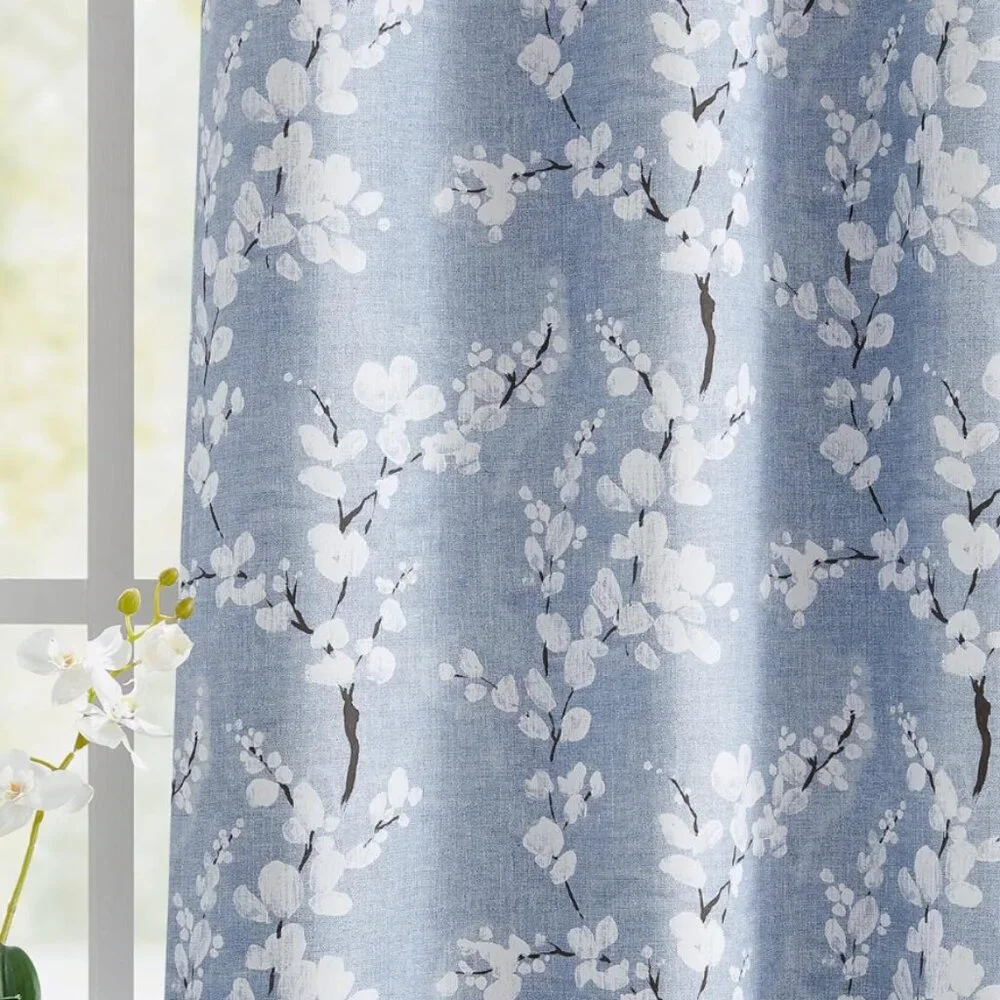 Full Blackout Plum Blossom Curtains – 2 Panels, 50